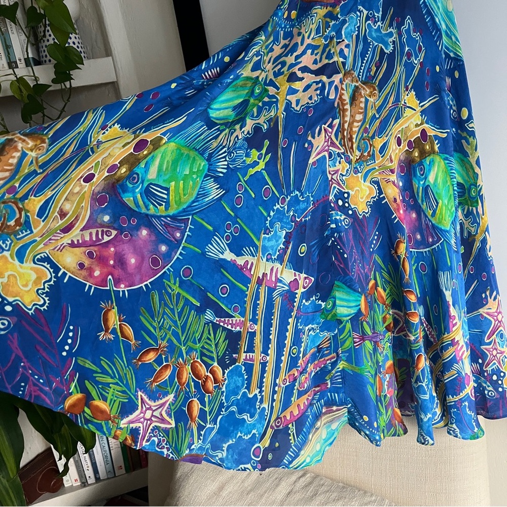 FARM Rio Blue Sea Life Sleeveless Maxi Dress Size Medium NWT - Picture 6 of 16